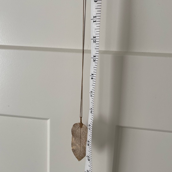 Delicate Gold Leaf Pendant Necklace - Picture 2 of 5